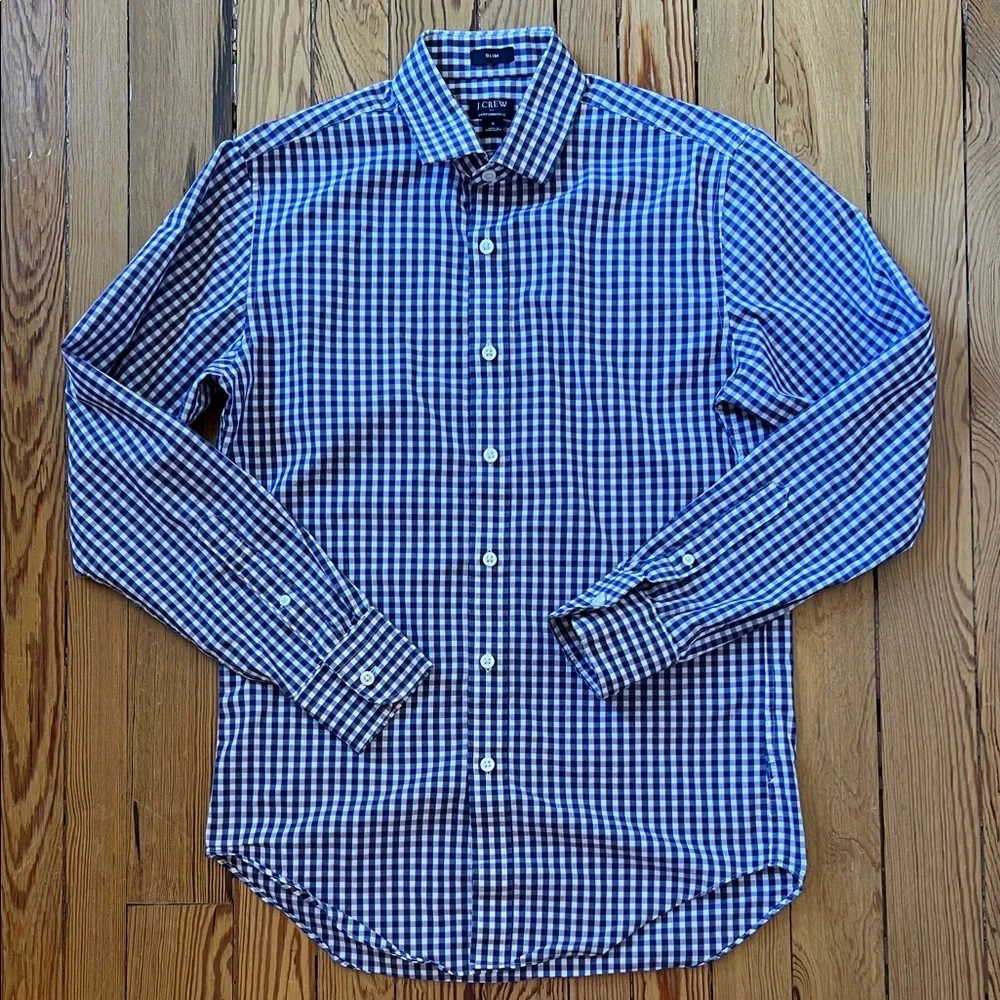 J. Crew Factory Performance Slim Gingham Shirt